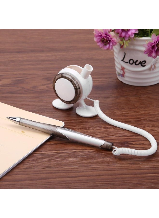 Creative Safe Ballpoint Pen with Lanyard and Double Adhesive Holder – Practical Desk Pen for Daily Use at Home, Office, Shops to Organize Writing and Easy Access (Brown) - Image 5